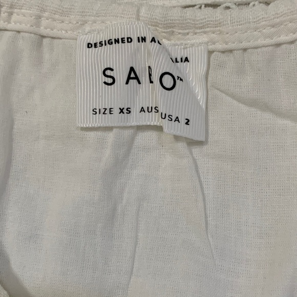 SABO Amelia Women’s White Blouse Geometric Cutouts Size XS - Picture 6 of 7